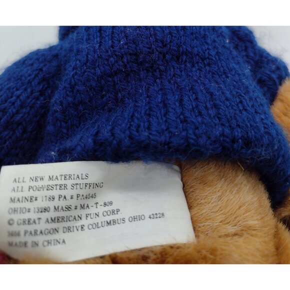 Vintage GAF Great American Fun Christmas Bear Plush Animal 11" Sweater Holiday - Picture 7 of 7